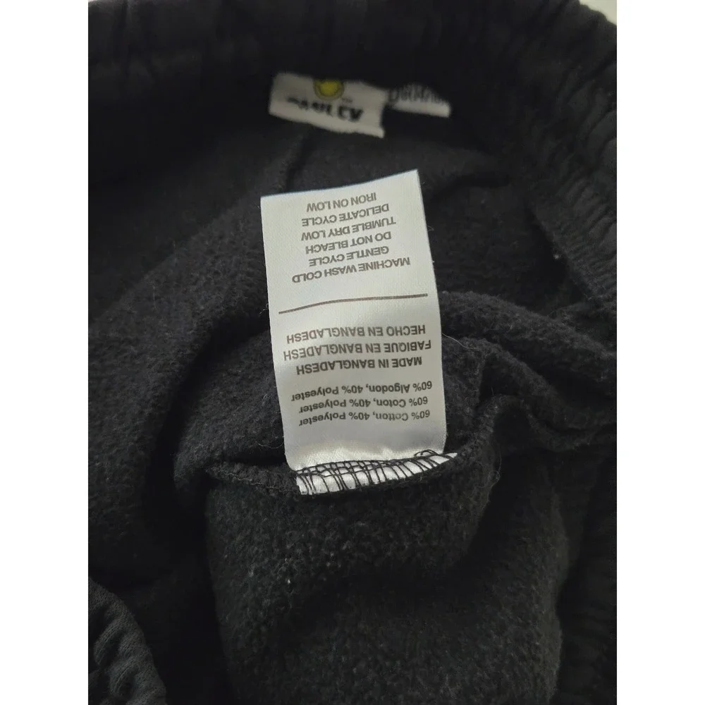 Smiley World Kids Sweatpants Black Size L 14/16 Joggers Pants‎ Happy Face